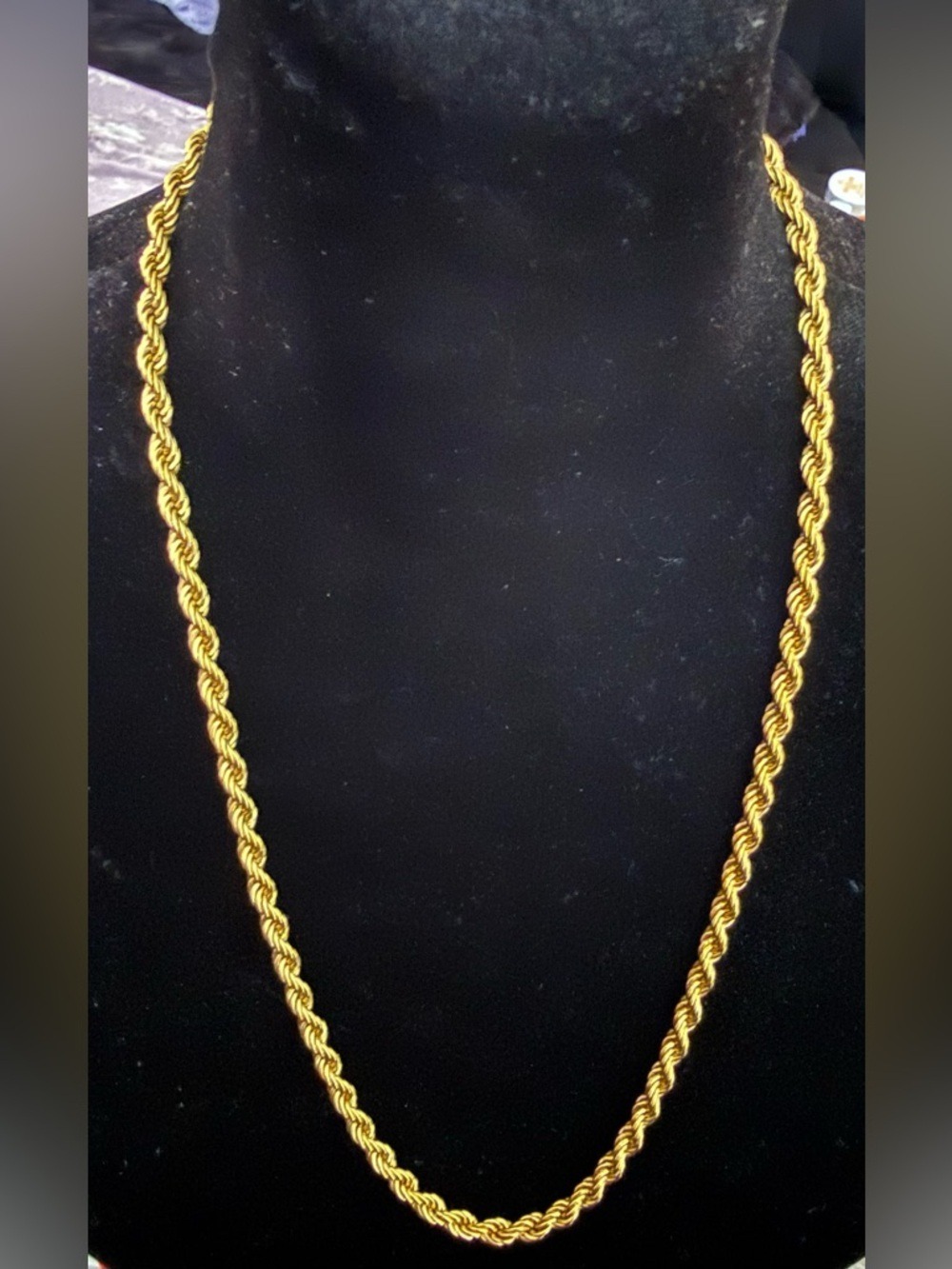 Vintage Monet Chunky Gold Tone Thick Rope Chain Necklace Statement Classic 24”